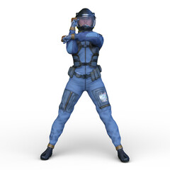 サイバーウーマン　3DCGレンダリング