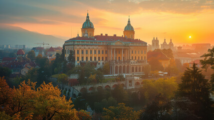 Fototapeta premium Capture the grandeur of Ljubljana, Slovenia created with Generative AI technology