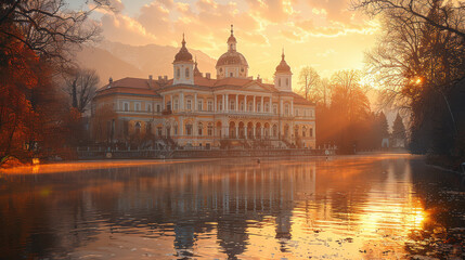 Fototapeta premium Capture the grandeur of Ljubljana, Slovenia created with Generative AI technology