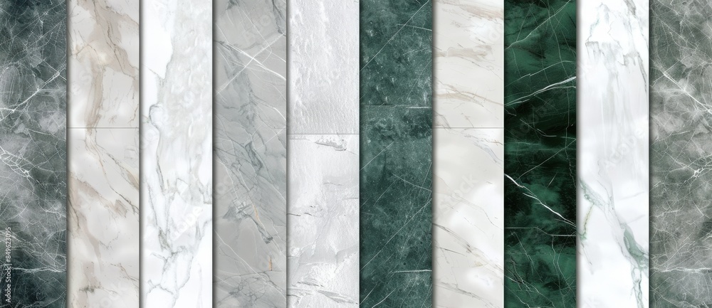 Aufkleber variety of marble textures are displayed showing natural variation in pattern and color. the image s