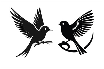 bird vector silhouette. bird drawing arts vector silhouette.