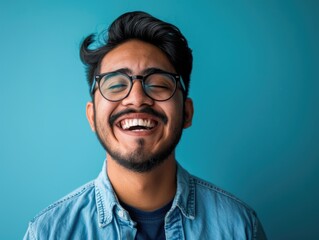Obraz premium Man with Glasses and Beard Smiling