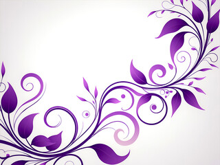 Floral design vector background with elegant swirls and leaves