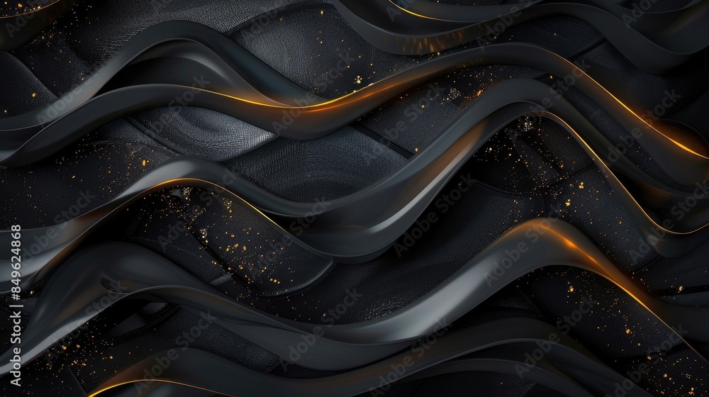 Poster the image is a dark, abstract background with a wave pattern. it could be used as a background for a