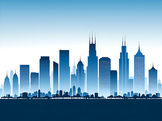 Obraz premium vector city skyline background with flat colors
