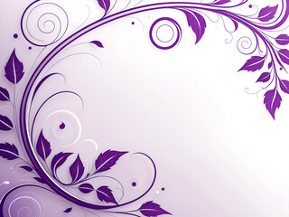 Vector floral design background with swirls and leaves
