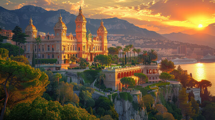 Fototapeta premium Capture the grandeur of Monaco created with Generative AI technology