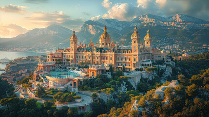 Obraz premium Capture the grandeur of Monaco, Monaco created with Generative AI technology