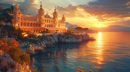 Naklejka premium Capture the grandeur of Monaco, Monaco created with Generative AI technology