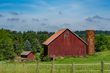 Old Barn and Silo, York County Pennsylvania USA