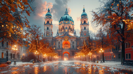 Obraz premium Capture the grandeur of Munich, Germany created with Generative AI technology