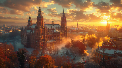 Fototapeta premium Capture the grandeur of Munich, Germany created with Generative AI technology