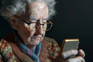 Woman in Glasses Holding Cell Phone