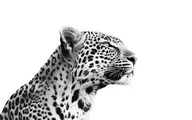 Black and White Leopard on transparent or white background © Tabassum