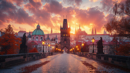 Capture the grandeur of Prague, Czech Republic created with Generative AI technology