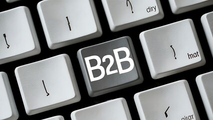 B2B, business to business typed on key of keyboard