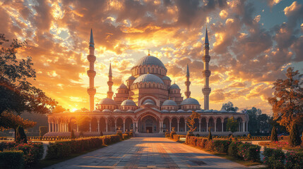 Obraz premium Capture the grandeur of Pristina, Kosovo created with Generative AI technology