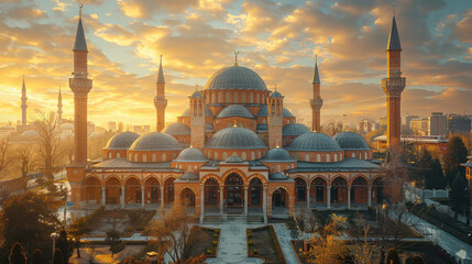 Obraz premium Capture the grandeur of Pristina, Kosovo created with Generative AI technology