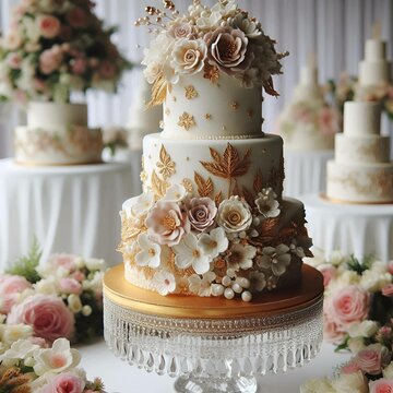 Lindo bolo de casamento decorado. 