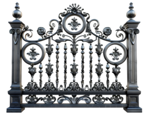 Black Metal Crowd Control Barrier on white background