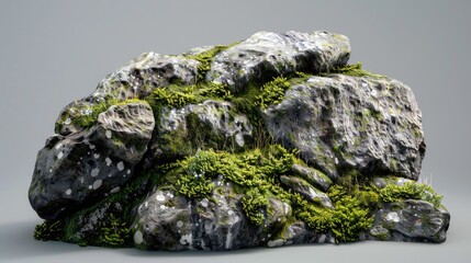 Moss covered granite rock