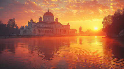 Capture the grandeur of Skopje, North Macedonia created with Generative AI technology