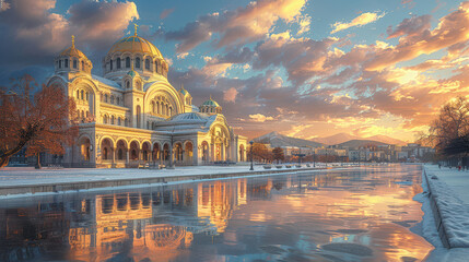 Fototapeta premium Capture the grandeur of Sofia, Bulgaria created with Generative AI technology