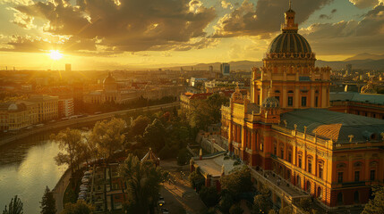 Capture the grandeur of Sofia, Bulgaria created with Generative AI technology