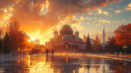 Fototapeta premium Capture the grandeur of Sofia, Bulgaria created with Generative AI technology