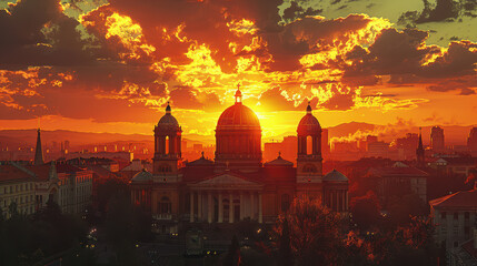 Capture the grandeur of Sofia, Bulgaria created with Generative AI technology