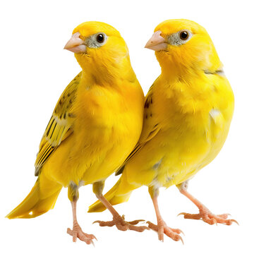 recommend clip art: Two yellow canary on transparent or white background