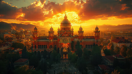 Fototapeta premium Capture the grandeur of Sofia, Bulgaria created with Generative AI technology