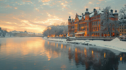 Fototapeta premium Capture the grandeur of Stockholm, Sweden created with Generative AI technology