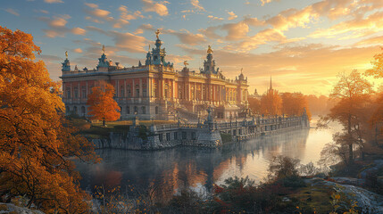 Obraz premium Capture the grandeur of Stockholm, Sweden created with Generative AI technology