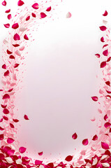 rose petals swirling in a gentle breeze with copy space