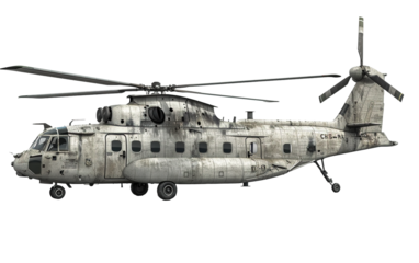 Chinook helicopter on transparent or white background