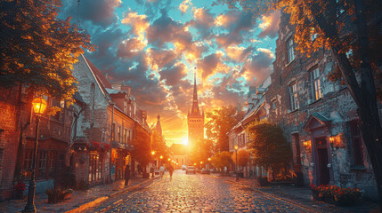 Capture the grandeur of Tallinn, Estonia created with Generative AI technology