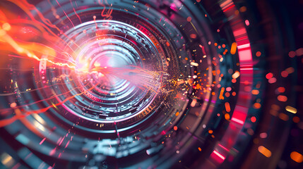 Obraz premium Abstract background with glowing circles