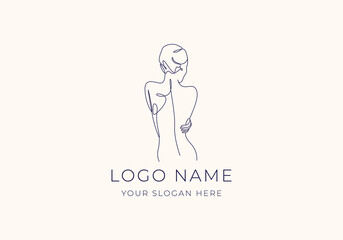 logo line women backside. Logo women, lineart, beauty. Editable file