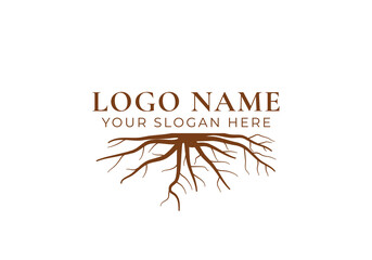 logo ground roots. Logo plant, botanical. Editable file