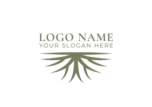 logo ground roots. Logo plant, botanical. Editable file