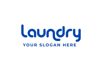 logo Type laundry minimalist and modern typo. Editbale file