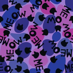 Cartoon animals seamless cats pattern for wrapping paper and fabrics