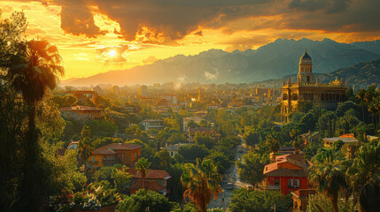 Naklejka premium Capture the grandeur of Tirana, Albania created with Generative AI technology