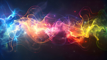 Fototapeta premium Abstract fractal background, Colorful waves effect background
