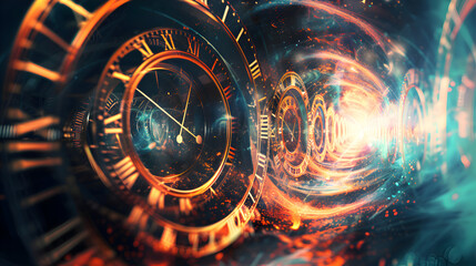 Abstract background with clock. High quality background