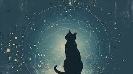 Background featuring a visual of Schr&ouml;dinger's cat thought experiment