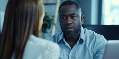 Obraz premium Man Talking to Woman