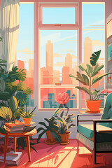 Illustration home interior.