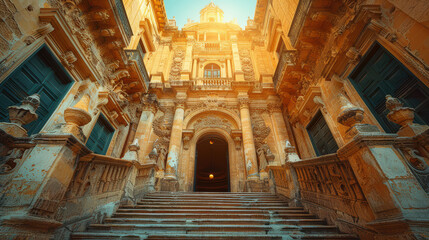 Obraz premium Beautiful Valletta, Malta created with Generative AI technology